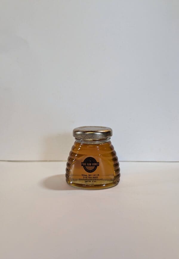 A jar of honey on the table